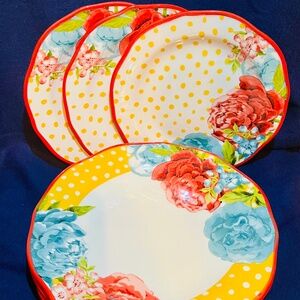 PIONEER WOMAN BLOSSOM JUBILEE Set Of 3-8” SALAD PLATE And 4-10.5” DINNER PLATES